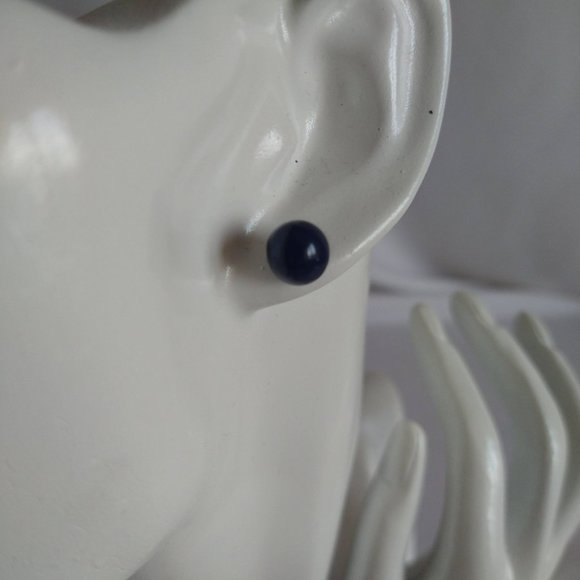 Handmade blue polymer clay earrings. Boucles d'oreilles fait à la main - Picture 6 of 7